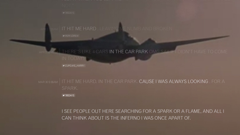 super-imposed tweets over plane flying in the sky